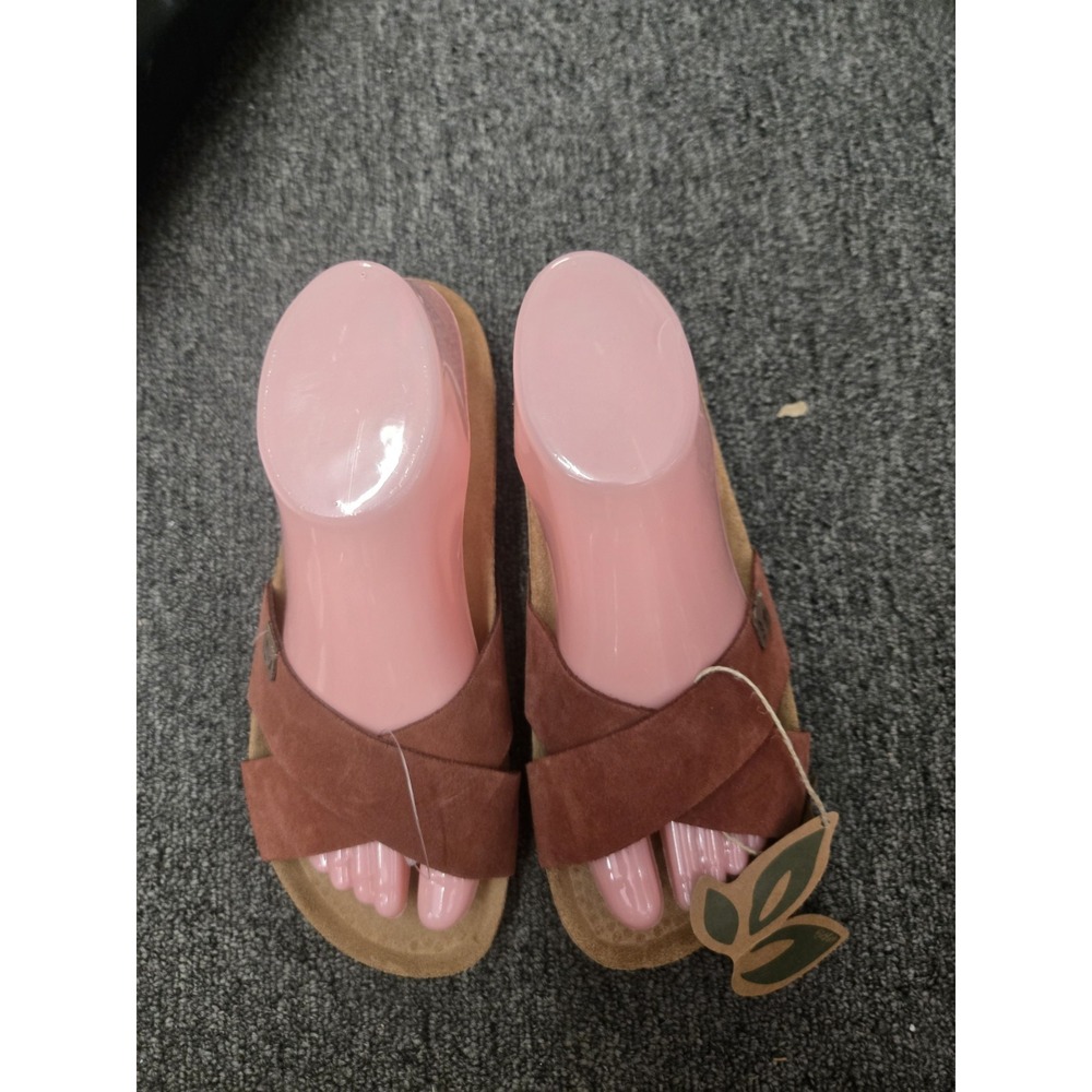 Women's Biostep Slides Burnt Orange Sz 8 Leather